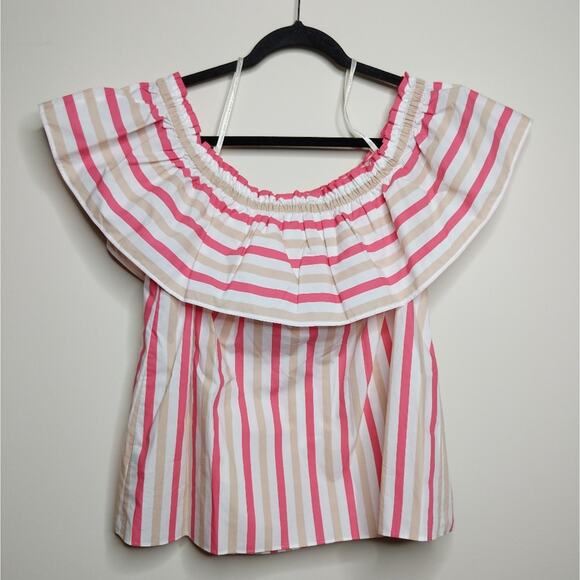 Kate Spade Off Shoulder Stripe Top - Size XL - NWT - Picture 1 of 6